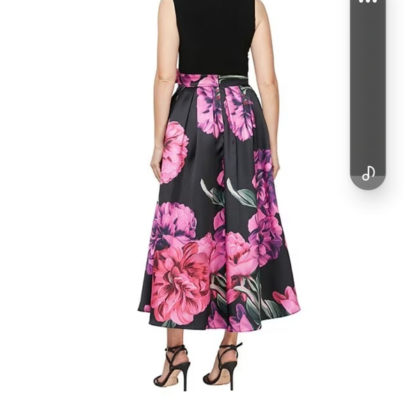 Ignite Evenings Petite Size Floral Print High-Low Hem A-Line Dress - Picture 2 of 3